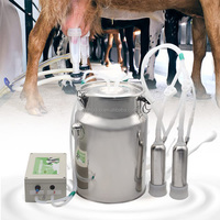 Máquina de Ordeño Automática al Vacío de 10L para Vacas Lecheras, Cabras y Ovejas, Máquina de Ordeño Eléctrica Portátil con Pulsación