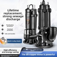Bomba de corte sumergible de acero inoxidable para aguas residuales y descarga de lodos, 220V/380V, pequeña, 7.5 HP, 60m/h, OEM