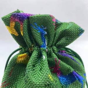 Sacs cadeaux en coton personnalisés avec cordon de serrage pour Noël, sacs cadeaux pour bonbons - Product Image 6