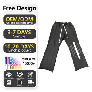 Fabricante personalizado Dtg impresión Logo Streetwear algodón hombres Vintage lavado apilado Jogger acampanado ácido lavado pantalones de chándal hombres - Product Image 1