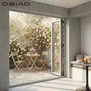Porta Pieghevole in Alluminio Bianco con Vetro Temperato, Sistema a <span class=keywords><strong>4</strong></span> Pannelli, Design Moderno, Impermeabile per Uso Esterno in Villa e Terrazza - Product Image 5