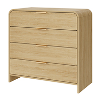 Table d'ordinateur de bureau en bois de conception de profil incurvé du milieu du siècle direct d'usine pour le bureau à domicile en chêne naturel