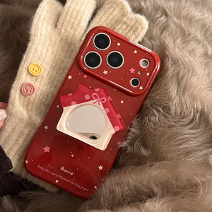 Funda con soporte de espejo para iPhone 17 Pro Max, edición de Año Nuevo, soporte rojo tipo cabaña, funda protectora completa suave a prueba de golpes - Product Image 6