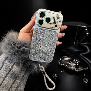 เคสโทรศัพท์แบบมีกลิตเตอร์ วัสดุ PC หรูหรา ป้องกันแรงกระแทก พร้อมสายคล้อง สำหรับ iPhone - Product Image 3