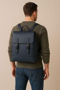 Sac à dos en cuir véritable de qualité supérieure avec fermeture à double boucle, pour le bureau, l'université et les voyages - Product Image 4