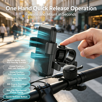 Soporte para Teléfono de Bicicleta con Rastreador Antipérdida Compatible con IOS Find My, Rotación de 360°, Operación con una Mano, Antideslizante para Bicicleta y Motocicleta