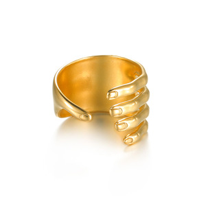 Anelli Aperti Personalizzati a Forma di Dito in Acciaio Inossidabile Placcato Oro 18K per Halloween - Product Image 5