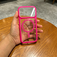 Coque de téléphone portable magnétique transparente néon colorée pour iPhone 18 17 16 15 14 Pro Max, coque antichoc couleur bonbon pour iPhone 17