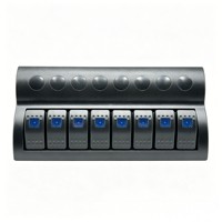 Panneau d'interrupteurs à bascule ABS 12V DC 4/6/8 voies avec disjoncteur et porte-fusible pour bateaux, camions, motos et véhicules tout-terrain