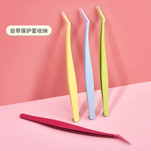 Pince à cils sans colle Jianyang, en acier inoxydable, pointe de précision pour l'application de faux cils - Product Image 2
