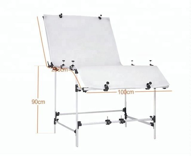 E-reise 100x200CM Photography Shooting Table, Aluminum Alloy Frame Studio Lighting Table 39 X79 Inch PVC Photo Background