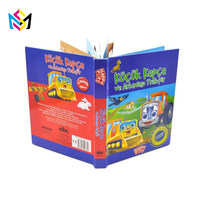 Livre pour enfants multilingue personnalisé avec véhicules d'ingénierie, livre pop-up 3D à rabats, fournitures de lecture pour enfants