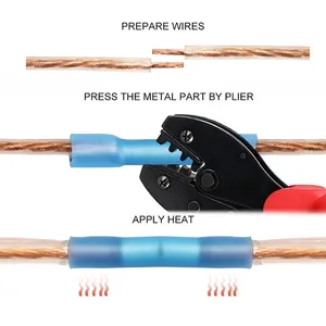 Konektor sambungan bokong solder tahan air Heat shrink