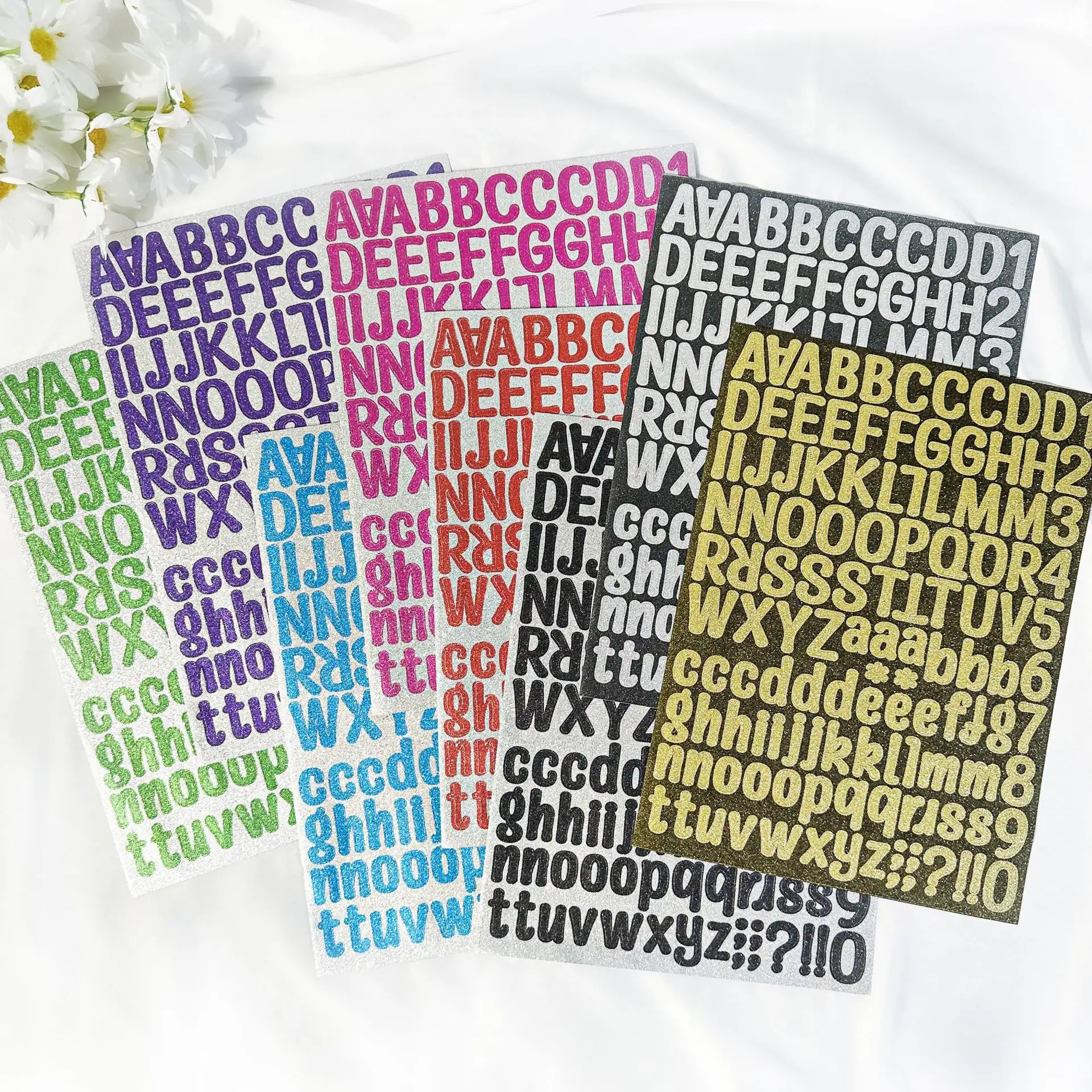 Lettre colorée autocollants auto-adhésif vinyle Alphabets autocollant boîte aux lettres numéros décalcomanies pour signe bricolage artisanat