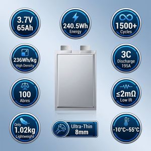 Cellule de batterie ternaire NMC CATL 3.7V 65Ah en stock, expédition sous <span class=keywords><strong>7</strong></span> jours pour stockage d'énergie EV ESS - Product Image 1