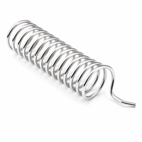 Ressort de compression hélicoïdal en acier inoxydable 304 sur mesure, électro-polissé, avec bras coudé pour loquet de porte, OEM ODM