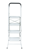 Échelle escamotable en acier moderne pour usage hospitalier intérieur, 3-4 marches, tabouret d'escalier, rouge, pliable, léger, télescopique, 150 kg
