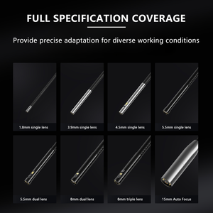 Caméra d'inspection industrielle directe usine, 5 pouces, double <span class=keywords><strong>objectif</strong></span> 8 mm, câble semi-rigide 5 m, mini-endoscope, boroscope à triple <span class=keywords><strong>objectif</strong></span> - Product Image 4