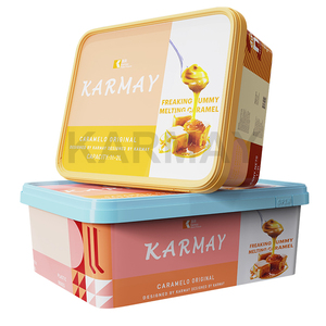 Envase de Plástico Desechable Personalizado Cuadrado de 2000 ml Amarillo para Helados, Envase de Plástico para Alimentos - Product Image 3