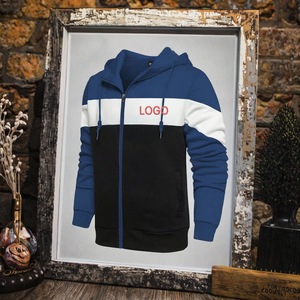 Sweat-shirt à capuche pour homme automne-hiver XL, veste de sport décontractée à manches longues avec empiècements, vente prête, chaud et uni - Product Image 3