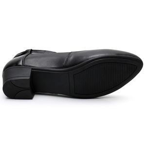 Scarpe da Lavoro in Vera <span class=keywords><strong>Pelle</strong></span> con Cinturino e Fibbia, Stile Coreano, Estive, Morbide, Traspiranti, Durevoli, con Punta Affusolata e Tacco Grosso - Product Image 3