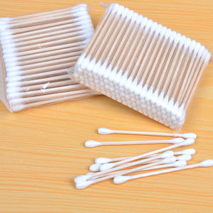 Coton-tiges jetables à double extrémité en bois, coton-tiges pour nettoyer les oreilles, serviettes hygiéniques, coton-tiges démaquillants. - Product Image 5