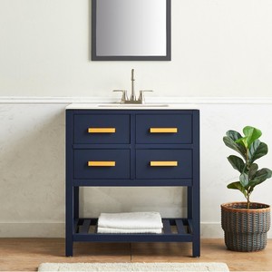 Meuble de salle de bain moderne et simple, sur pied, avec lavabo intelligent - Product Image 1