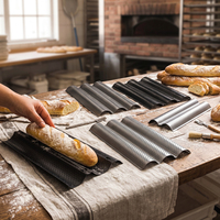 Poêle à baguette antiadhésive pour la cuisson du pain français et 2 pains Baguettes Plateau de boulangerie pour pain brun doré croustillant