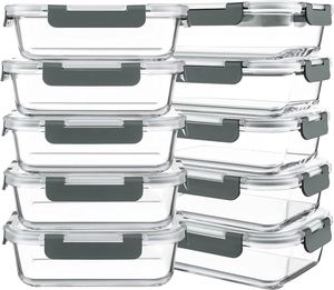 2025 New Product Design Back to School Kitchen Microwavable Pressed Glass Food Container with <b>Lock</b> Lid High Quality - Product Image 1