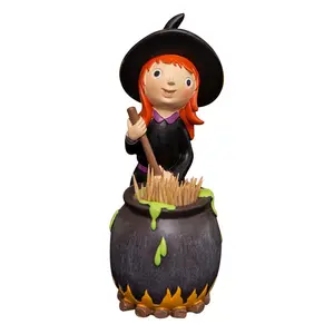 Halloween table decorations resin figurines, creative witch toothpick boxes, kitchen decorations