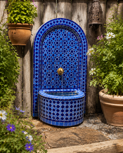 <span class=keywords><strong>Fontaine</strong></span> d'eau en métal <span class=keywords><strong>de</strong></span> mosaïque <span class=keywords><strong>marocaine</strong></span> faite à la main avec carrelage en céramique, décor <span class=keywords><strong>de</strong></span> <span class=keywords><strong>jardin</strong></span> extérieur - Product Image 6