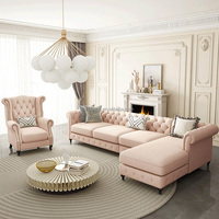Ensemble de canapés de salon italiens modernes et luxueux canapé d'angle un deux trois mobilier d'usine en velours personnalisable
