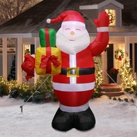 Décorations de Noël Ourwarm pour l'extérieur, Père Noël gonflable de 5 pieds avec lumières LED