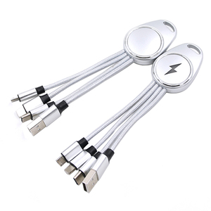 Cable de Carga Rápida <span class=keywords><strong>USB</strong></span> LED 5 en 1 <span class=keywords><strong>con</strong></span> Logotipo Personalizado, Llavero <span class=keywords><strong>con</strong></span> Cable de Cobre Puro 3 en 1, Luz LED para Teléfonos, Computadoras e Impresoras - Product Image 1