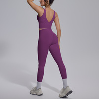 Ensemble de yoga deux pièces respirant et moulant pour femme, avec dos en V et brocart double face de couleur unie, idéal pour le sport, la course et le fitness.