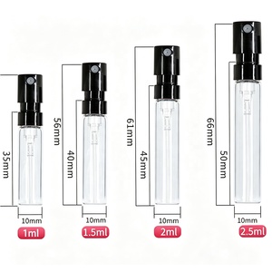Flacon pulvérisateur vide en verre noir et blanc de 1 ml, 1,5 ml, 2 ml, 2,5 ml pour échantillons de parfum et testeurs de voyage - Product Image 5
