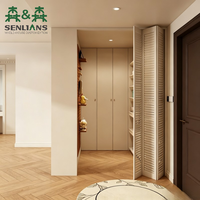SLS Meuble d'entrée moderne sur mesure avec porte dissimulée, banc de rangement multifonctionnel pour entrée avec crochets et patères