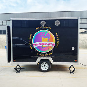 รถเข็นอาหารอลูมิเนียมแบบเคลื่อนที่ได้รถพ่วงบรรทุกขนมกาแฟไอศครีมใหม่ขายดี - Product Image 2