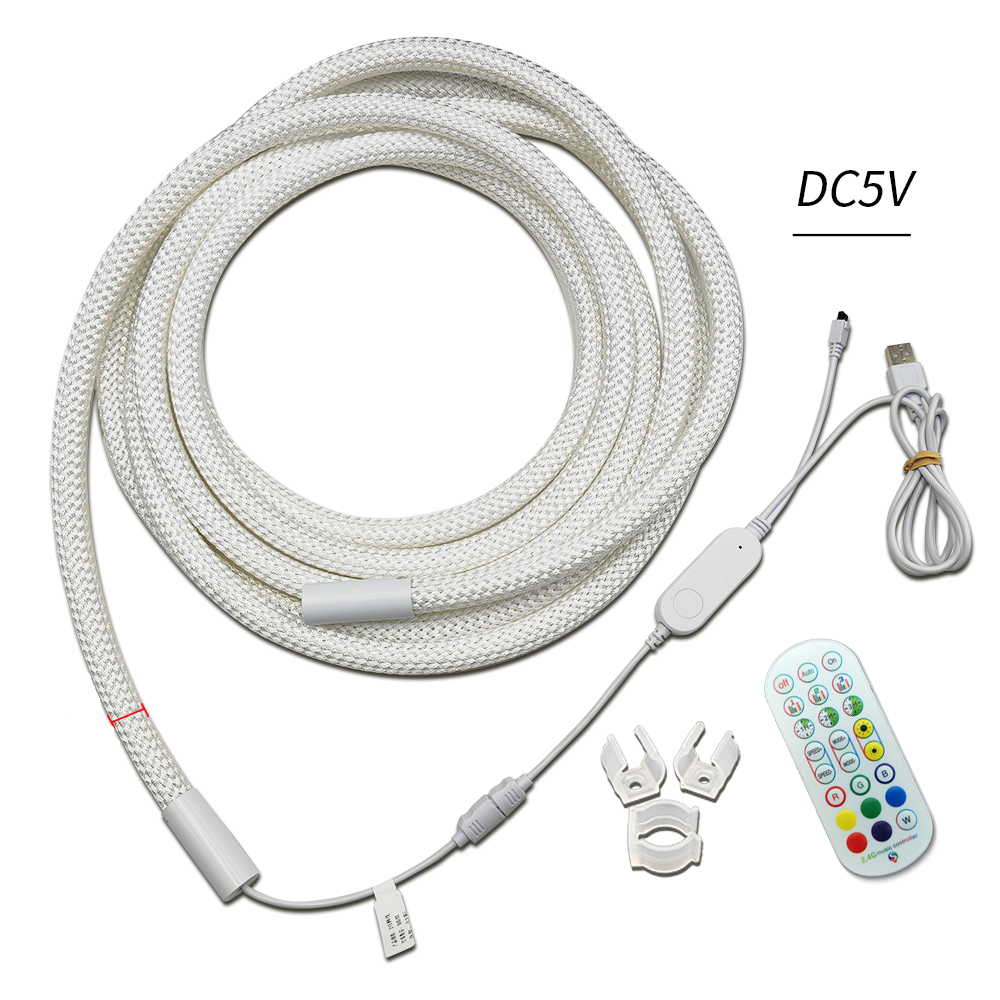 DC 5V 360 Degree RGB Neon Light Round Tube Flexible Soft WS2812 Silicone Led Neon Light for Decoration