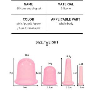 4-Piece Anti-Fat <span class=keywords><strong>Silicone</strong></span> Ventosas Nova Hijama Cupping Função Musical para Massageador Facial Corporal Experiência de Massagem Melhorada - Product Image 5