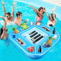 Nouvelle table de billard flottante gonflable en PVC pour poker/échecs/mahjong, capacité maximale <100 kg, résistante à l'eau, équipement de divertissement extérieur