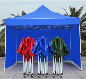 Hantechn Messezelt 10 x 10 Fuß individualisierte Pop-Up-Rundvordach-Regenvordach-Pavillons faltbare Messezelt mit Seite für Veranstaltungen