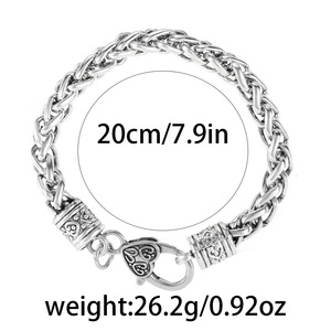 Joyería Vintage de <span class=keywords><strong>20CM</strong></span> de grosor grueso corazón encanto pulsera langosta garra brazalete pulseras para Mujeres Hombres - Product Image 6