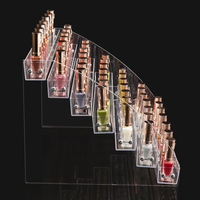 Présentoir à vernis à ongles et organisateur de maquillage en acrylique transparent noir, écologique, moderne, détachable, à 2-7 niveaux