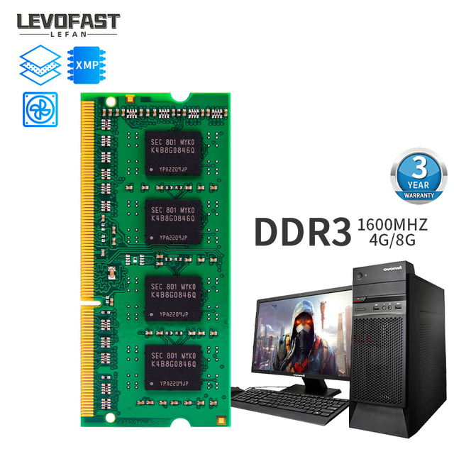 LEVOFAST Computer Memoria Ram 4gb 8gb 16gb 32gb Ddr3 Ddr4 Ddr5 1600mhz 2400mhz 2666mhz 3200mhz Ram for Gaming Laptop Pc