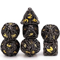 Dés à jouer polyédriques uniques en métal, motif squelette démoniaque, pour collection de jeux de table