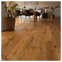 Plancher en bois d'ingénierie en chêne blanc européen avec incrustations de bois, 10% de réduction