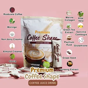 OEM Premium Kaffeeform Bloom Kollagen Kaffee Abnehmen Gluta Kollagen Kaffeetrink für Körperform