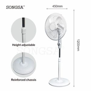 Ventilateur solaire sur pied rechargeable, 16 pouces, <span class=keywords><strong>3</strong></span> vitesses, à commande mécanique, écoénergétique, pour la maison et l'extérieur, directement de l'usine. - Product Image 4