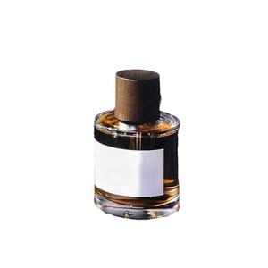 豪华圆柱香水瓶 50 毫升 重底玻璃香水瓶 50 毫升 空玻璃香水喷雾瓶 带木盖 - Product Image 1